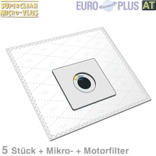 Filterbeutel Europlus A1024 Vlies u.a. wie AEG Gr.50s für Bodenstaubsauger 5Stk + Filtermatten