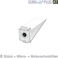 Filterbeutel Europlus S4019 u.a. wie SIEMENS TypS VZ92S40 00460761 für Stielstaubsauger 8Stk + Filtermatten