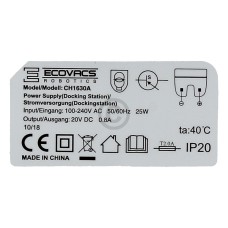 Etikett für Ladestation EU-Version Ecovacs 10002256 für Staubsauger-Roboter