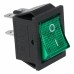 Wippschalter 2-polig 30x22mm Einbaumaß grün leuchtend für Absorberkühlschrank Kleingerät