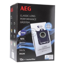 Filterbeutel AEG Gr201SM s-bag® Classic Long Performance 9001688242 für Bodenstaubsauger 12Stk + Filter